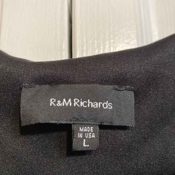 R&M Richards Black Glitter Shimmer Sleeveless Evening Tank Top Size L Large - Picture 2 of 9